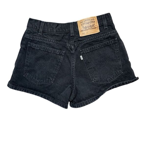 Vintage LEVI'S 912 Slim Fit Jean Shorts White Tab Black Size 7 - Picture 1 of 5